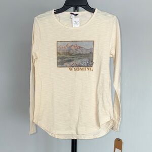 MV Sport Cream Long Sleeve Tee with Scenic Print